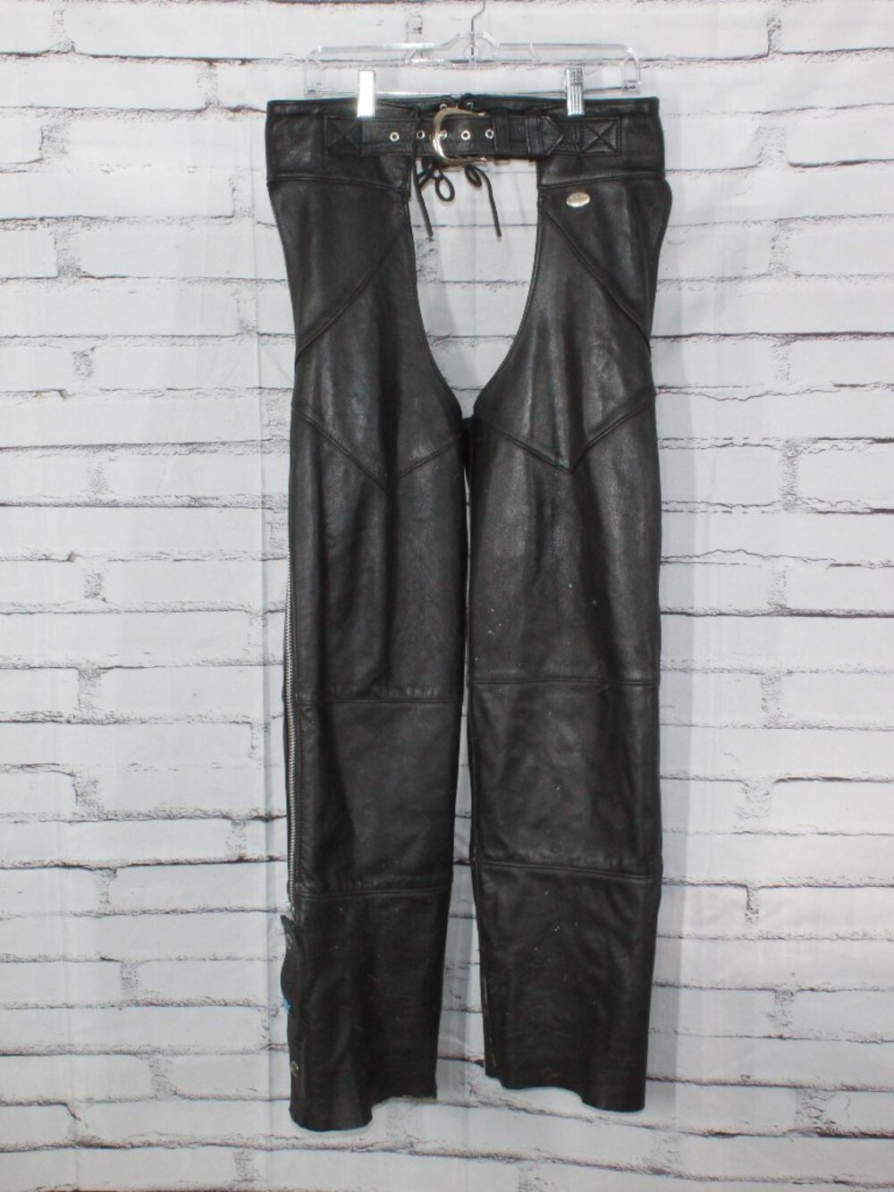 Harley Davidson Black Leather Pants Motorcycle Riding Biker Chaps Size M